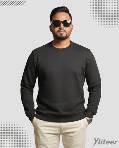 Men's Black Crewneck Sweatshirt