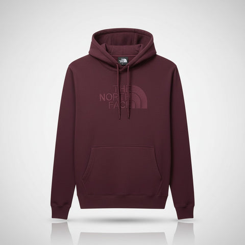 The North Face Men’s Premium Hoodie – Winter Warm Fleece | Maroon Pullover Sweatshirt