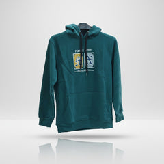 Premium Teal Graphic Hoodie for Men | Casual Comfort Sweatshirt