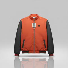 Men's Stylish Orange and Black Bomber Jacket | Trendy Sportswear | Premium Quality Outerwear