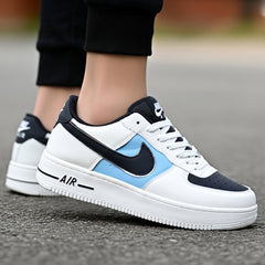 Men’s White & Blue Air Sneakers – Premium Comfort Casual Street Shoes