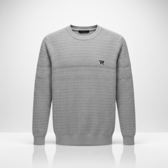 Premium Grey Knit Winter Sweater for Men | Stylish Full Sleeve Warm Pullover