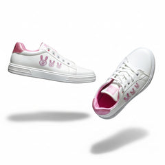 Women’s White & Pink Bunny Casual Sneakers | Stylish Lightweight Streetwear Shoes
