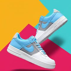 Men’s Sky Blue & White Air Sneakers – Classic Streetwear Casual Shoes