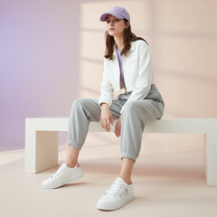 Women’s White & Pink Bunny Casual Sneakers | Stylish Lightweight Streetwear Shoes