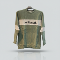 Adidas Premium Olive Green Sweatshirt for Men | Winter Casual Hoodie Style