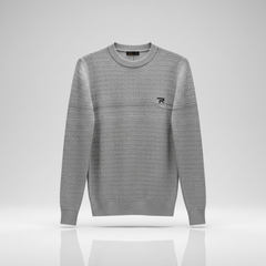 Premium Grey Knit Winter Sweater for Men | Stylish Full Sleeve Warm Pullover