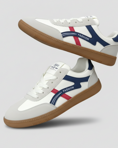 Cream & Orange Casual Sneakers for Men | Stylish Lightweight Everyday Shoes