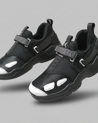 Men’s White & Grey Air Sneakers – Lightweight Slip-On Athletic Shoes