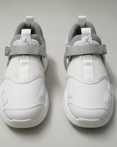 Men’s White & Grey Air Sneakers – Lightweight Slip-On Athletic Shoes