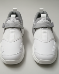 Men’s White & Grey Air Sneakers – Lightweight Slip-On Athletic Shoes